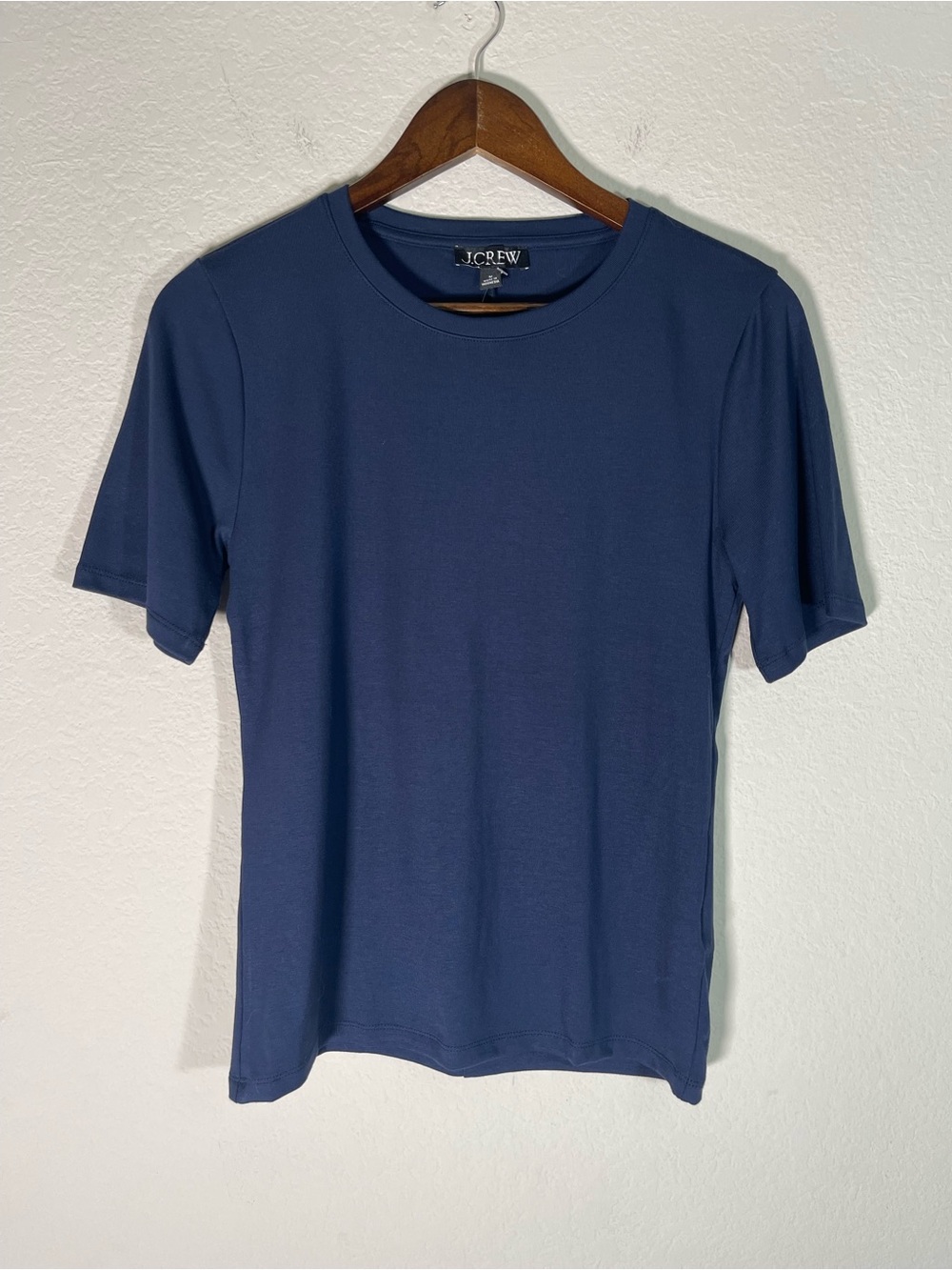 J Crew Refined Rib Elbow Sleeve T-shirt in Navy NWT Size Medium